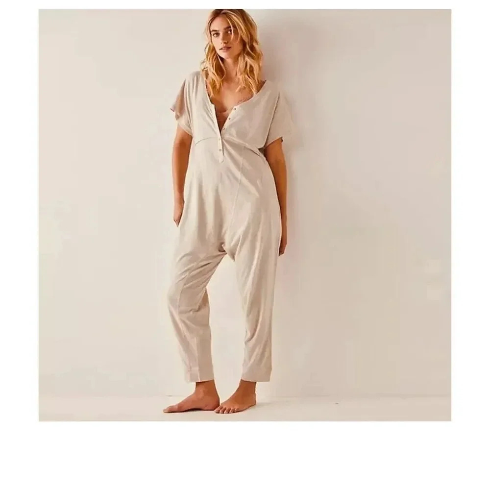 Nwot Free People Pillow Talk Henley Romper